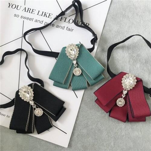 2020 Adult Wedding Party Club Business Suit Shirt Bowtie Cravat Child Kids Elastic Band Crystal Rhinestone Velvet Ribbon Bow Tie