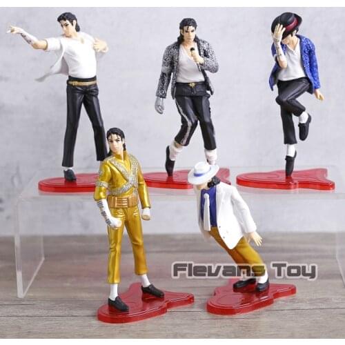 5pcs/set MJ Figure Toy Dancing Model Doll Smooth Criminal Moonwalk King of Population Pose Pace Collection