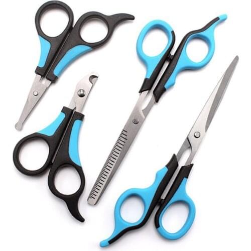 5pcs Stainless Steel Pet Dogs Grooming Scissors Cat Hair Thinning Shear Sharp Edge Scissors For Dogs Animal Barber Cutting Tool
