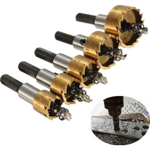 5pcs Drill Bit Opener Carbide Tip HSS Hole Saws Woodworking Tools Cutting Metal Plastic Iron Opening Electric Drill Accessories