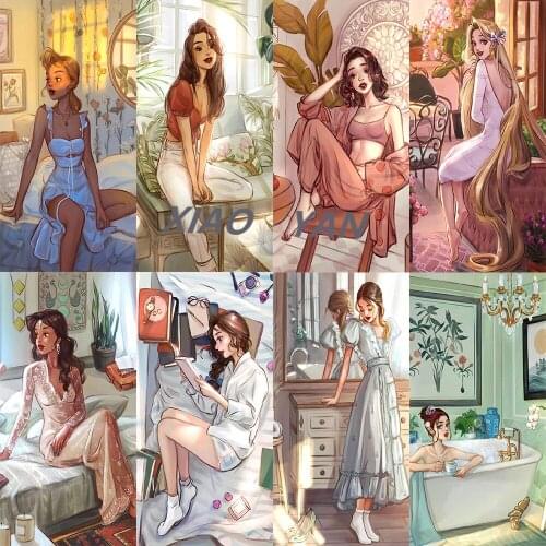 5D DIY Diamond Painting Happy Star Girl Art Portrait Painting Full Diamond Embroidery Animal Home Decoration Cross Stitch Kits