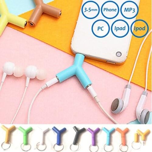 3.5m Double Jack Adapter Y Shape Earphone Splitter Adapter Compatible for Samsumg for iPhone MP3 Player