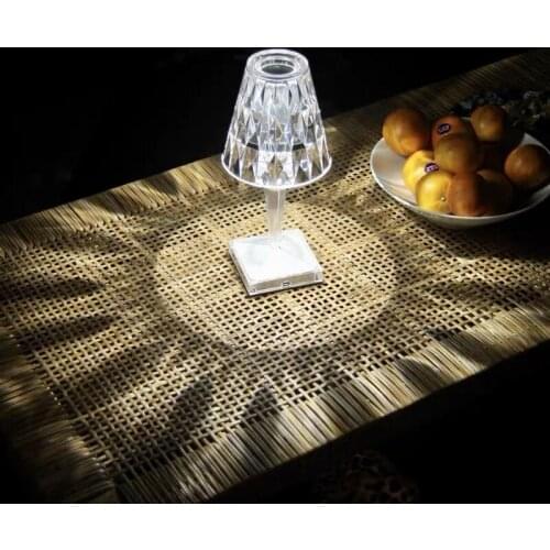 Italian Design Acrylic Battery Table Lamp Rechargeable LED Night Light Gorgeous Flower Lamp Room Hotel Bedside Decoration