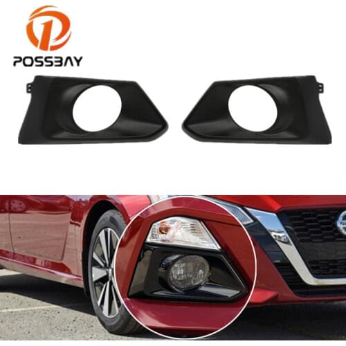 POSSBAY Car Accessories For Nissan Teana / Altima 2019 ABS Chrome Car Front Face Fog Lights Lamp Frame Molding Cover Kit Trim