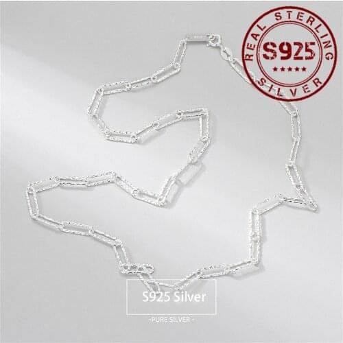 Real Pure Silver Necklace for Women Chain Necklace Women Solid Silver Bride Wedding Jewelry Accessories Sterling Silver 925