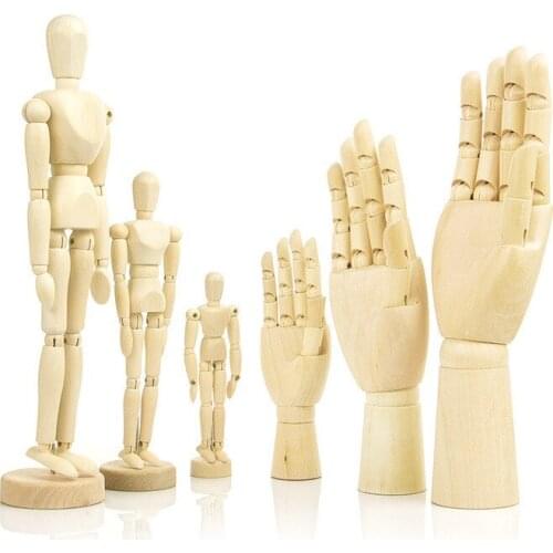 Wooden Hand Body Draw Action Toys Drawing Sketch Mannequin Model Movable Limbs Figures Home Decor Artist Models Jointed Doll