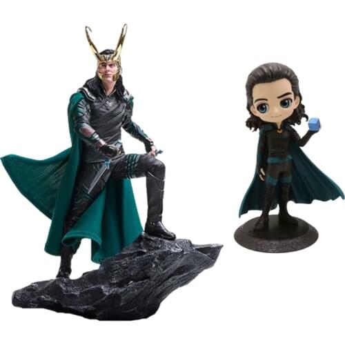 Marvel Movie Loki Anime Figure The Avengers Endgame PVC Cute Toys Hulk Ironman Black Panther Infinity War Thor Action Figma Doll