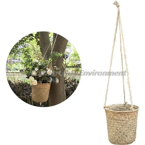 Hot Garden Plant Storage Basket Jute Rope Hanging Planter Woven Indoor Outdoor Flower Pot Holder Macrame Plant Hanger Home Decor
