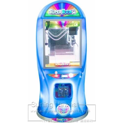 Blue Super Box Coin Operated Games Mini Doll Toy Cranes Claw Game Machine For Sale