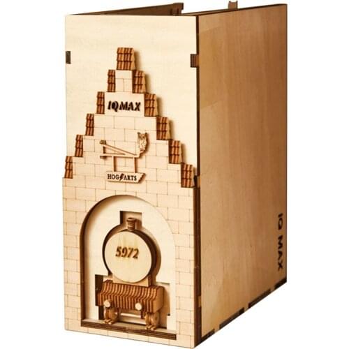 Japanese Style DIY Street Rear Lane Bookend Wooden Assembly Model Bookshelf Creative Gift for Home Office Decor