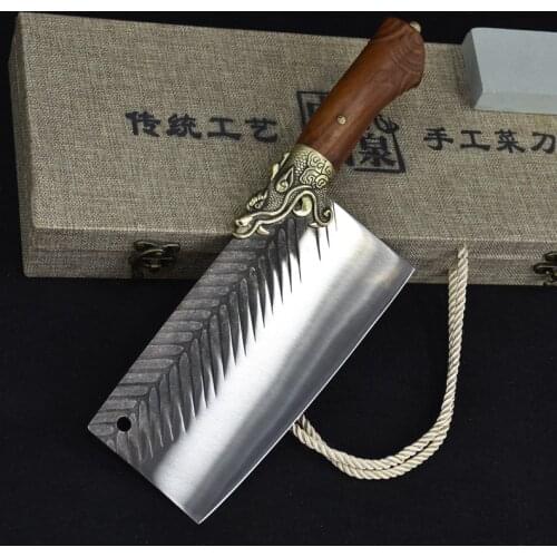 Handmade Forged Kitchen Chef Knife Butcher Chinese Knives Meat Cleaver Vegetable Cutter Fixed blade Chopper Cooking Tool