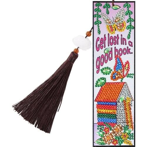DIY Special Shaped Diamond Bookmarks Hot Selling Durable Simple Multi-function Painting Leather with Tassel Creative Gifts