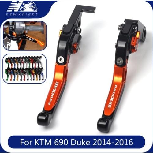 Motorcycle CNC Adjustable Folding Extendable Brake Clutch Lever For KTM 690 DUKE 690Duke 2014-2016 WITH LOGO 20 colors available