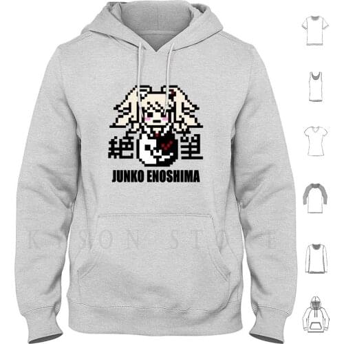 Junko Enoshima Pixel Hoodie Long Sleeve Junko Enoshima Enoshima Junko Junko Enoshima Dangan Ronpa Dr Super Dangan