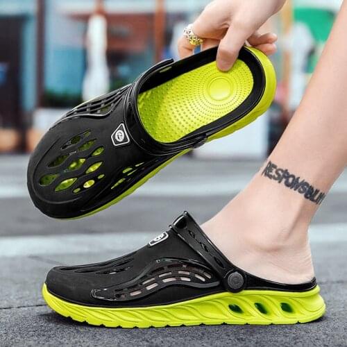 High quality mens plus size sandals casual summer lightweight ripped shoes rubber clogs home garden outdoor men beach slippers