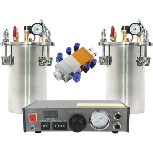 2L Two-liquid large flow dispensing valve set, 304 stainless steel pressure tank + digital display dispenser + dispensing valve