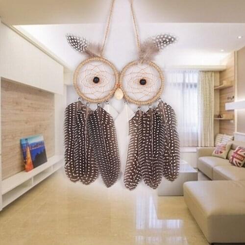 New Owl Dream catcher Home Childrens Room Decoration Handmade Feather Pendant Wall Decoration Wall Hanging Dream catcher-60355