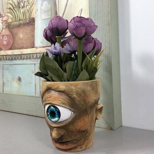 One-eyed Vase Novelty Portable Resin Flowerpot for Growing Plants Realistic Cyclops Flower Decor Flower Arrangement Flower Pot