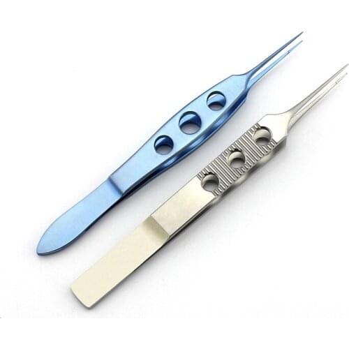 The ophthalmic microsurgical instrument atraumatic tissue forceps fine tweezers alloy stainless steel vessel central hole tweeze