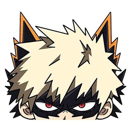 5.1'' for My Hero Academia Bakugo Peeker Anime Car Stickers Vinyl Window Trunk Door Custom Printing Decal 15*15cm
