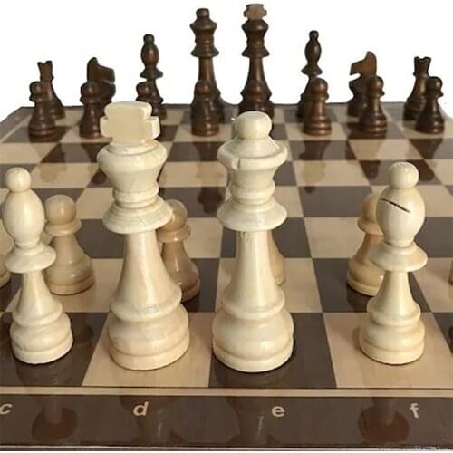 Luxury Walnut Wooden Chess Set Brain Teaser Square Shape Checkerboard Medieval Satrancı High Quality Chess Board Game Figure Sets