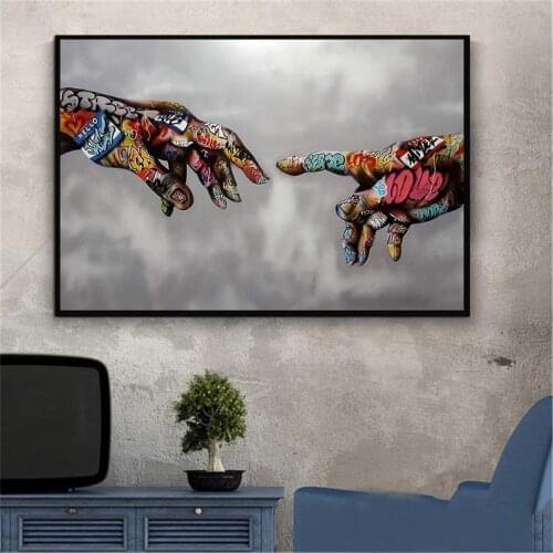Hand Graffiti Street Art Abstract Painting Posters and Prints Canvas Painting Scandinavian Wall Art Picture for Living Room