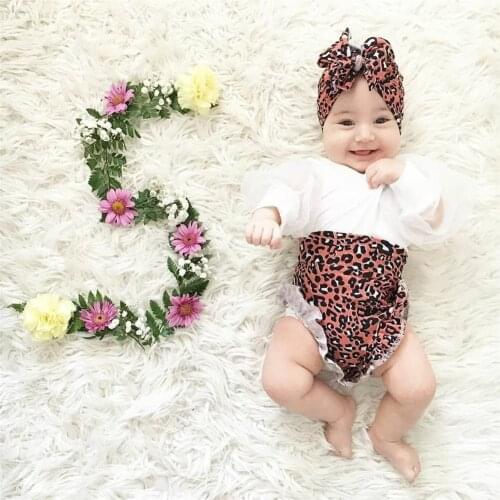 Baby Boys Girls Short +Headband Bloomers 0-18M Infant Kids Harem Pants Ruffles High Waist Leopard Floral Print Shorts Newborn