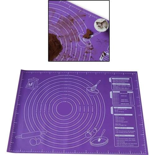 Silicone Pastry Baking Mat with Measurements Fondant Sheet Non-Slip Mat