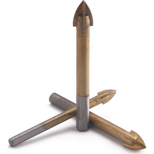 Titanium Ceramic Tile Glass Marble Drill Bit Tungsten Carbide Cross Spear Head 4/5/6/8/10/12mm