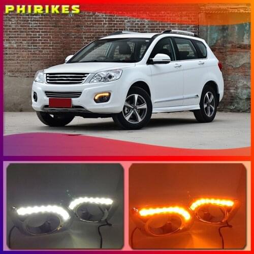 LED Daytime Running Lights Turn signal DRL Drive Light with fog lamp hole For Great Wall Haval H6 Hover H6 2013-2016