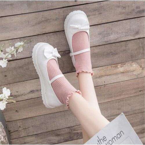 Bowknot LOLITA Shoes JK Uniform Shoes PU Leather lolita cosplay Shoes B376