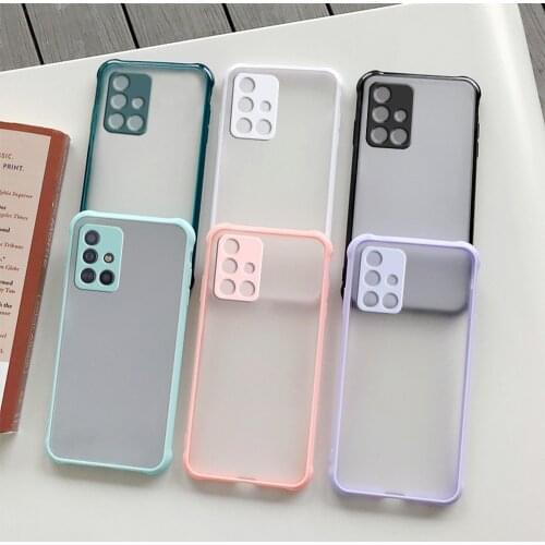 Camera Shockproof Matte Case For Samsung Galaxy A52 A32 A72 A42 A12 A02 A20s A21s A51 A71 A41 A31 A30 Phone Protect Cover Coque
