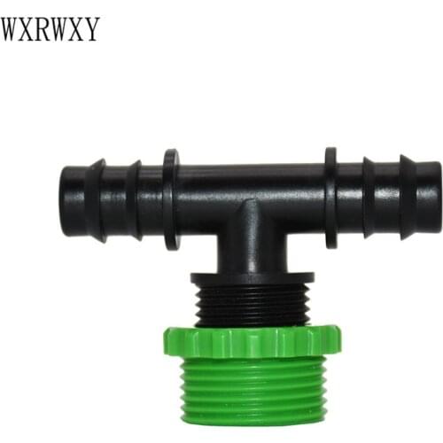 Wxrwx Irrigation Tee male 3/4 to the 1/2" hose tee male 1/2 to 16mm hose barbed double way irrigation connector 25pcs