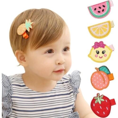 1 Pieces Baby Girl Cartoon Cute Kawaii Fruit Infant Hair Accessory Newborn Headwear Tiara Gift Toddlers Clips Hairpins