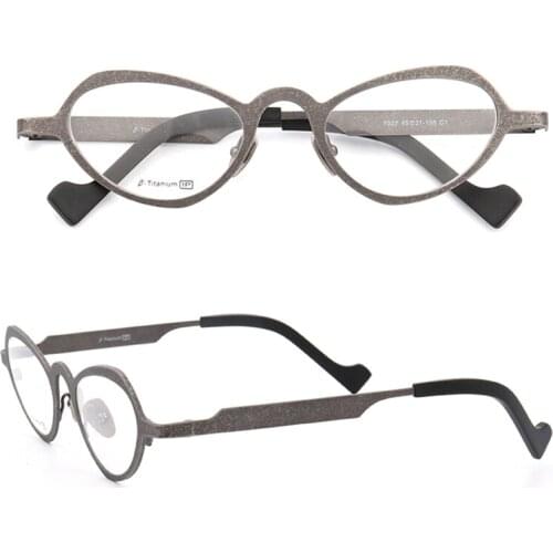 Women pure titanium Cat Eye eyeglass Frame men Butterfly high quality metal eyeglasses frames light Rx Ladies Glasses frames