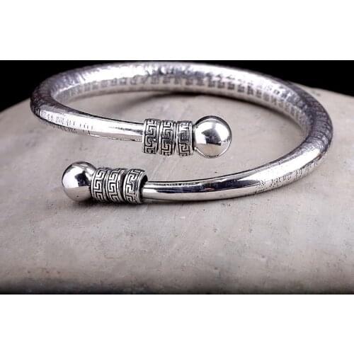 Hot Sale HF Brand Great Mercy Bless Silver Bangle Real Silver Bracelet Limited Ladys S925 Pure Silver Bracelet