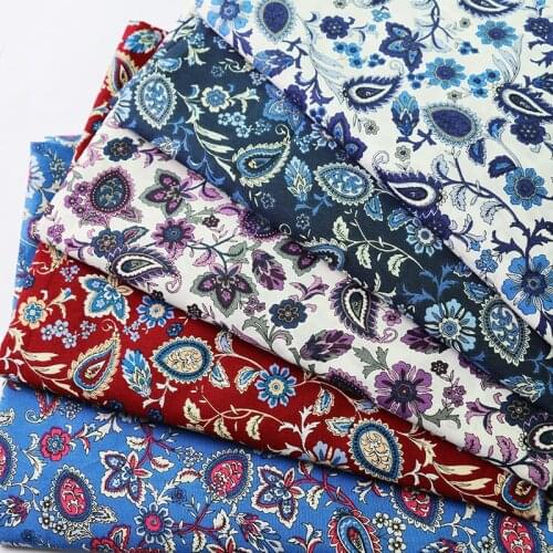 100cm*147cm Retro Dress Shirt Material Diy Patchwork Paisley Fabric Pure Cotton Poplin Meter