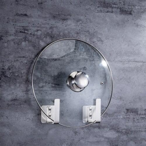 2Pcs/Set Stainless Steel Pan Pot Cover Lid Rack Stand Wall Mounted Cutting Board Rack Kitchen Tableware Organizer Sponge Holder