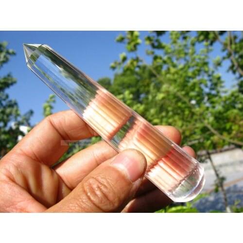 215g ROUND BOTTOM 24 Sided VOGEL Style Clear Natural QUARTZ CRYSTAL POINT Healing