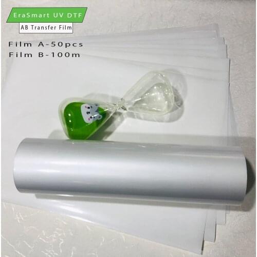EraSmart 50 pcs UV DTF Transfer Film A3 Pet DTF UV Print Cold Transfer AB UV Dtf Film For Glass Ceramic Metal Phone Case