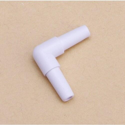 Aquarium Plastic 2-Way Air Line Valve Elbow Tubing Connectors 4mm Dia White 896B