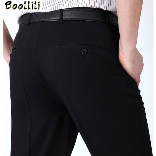 Big Size Men Formal Business Baggy Pants 29-50 Summer Male Stretch Office Thin Silk Dress Long Suit Trousers Work Pants For Mens