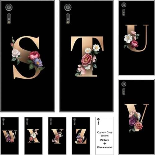 Flower 26 English Name Letters Custom Initial Case For Sony Xperia XZ F8331 F8332 XR XZS Phone Cover Capa
