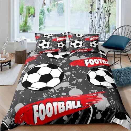 Cartoon Football Bedding Set Kids Fashion Luxury 3d Duvet Cover Set Comforter Bed Linen Twin Queen King Single Size Dropship