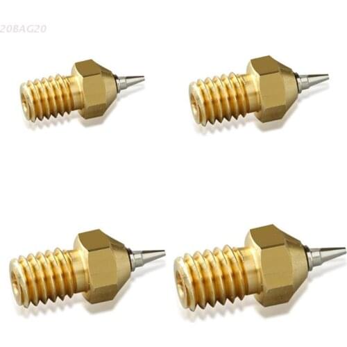 Extruder Nozzle 0.2/0.3/0.4/0.5mm E3D 3D Printer Hardened Brass + Steel Tip