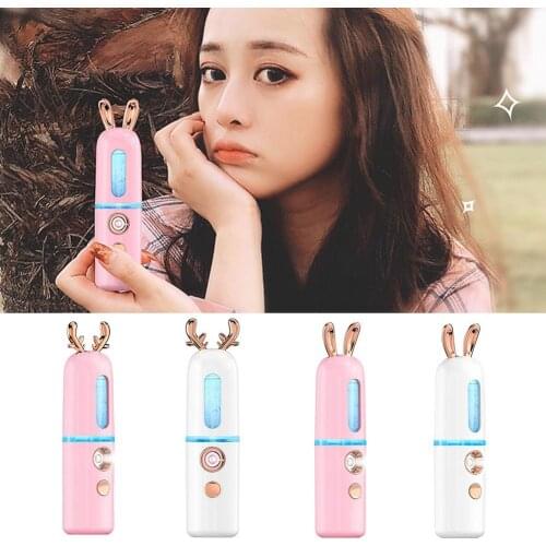 Hot Sale！ Nano Hydrating Instrument Fawn Cute Fawn Bunny Handheld Ion Nanomist Hydrating Beauty Facial Humidifier Steamer