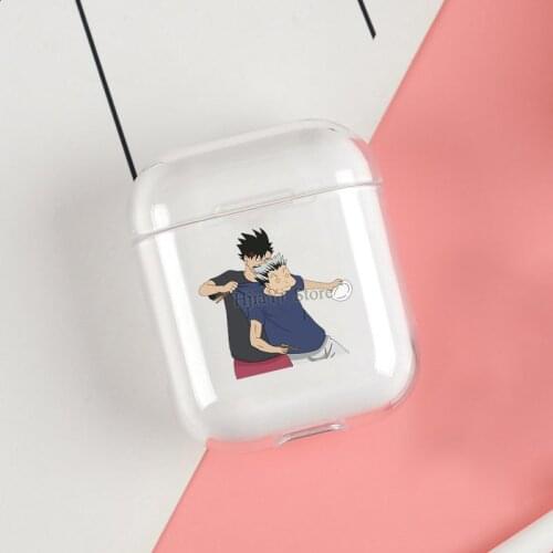 Haikyuu!! Kuroo and Bokuto Cases For Apple AirPods 1 2 Case Clear Wireless Bluetooth Earphone Case Protective Shell