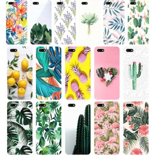 60AA Plantain Banana Leaves Plants Cactus Soft Silicone Tpu Cover phone Case for Huawei Honor 7A PRO 5.45 5.7 7C 7X Y5 2018