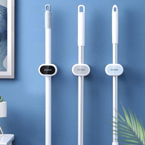 Mop Broom Holder Wall Mounted Mop Holder Household Adhesive Storage Broom Hanger Mop Hook Racks Kitchen Bathroom Organizer