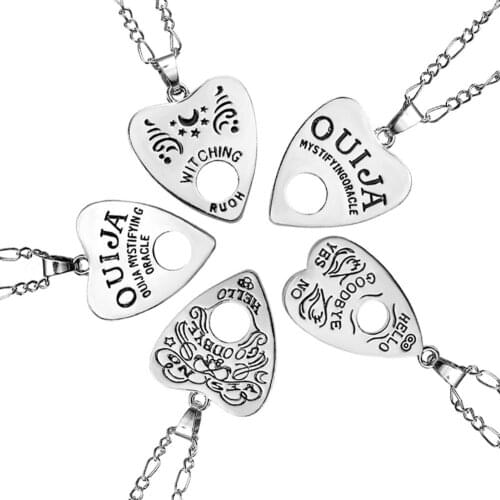 Hollow Love Heart Pendant Witch Divination Letter Necklace Women Chain Fashion Jewelry Necklace bijoux collar mujer wholesale